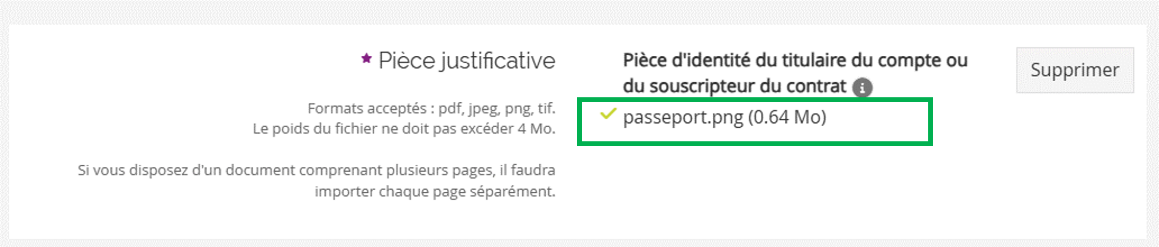 Changement du document final